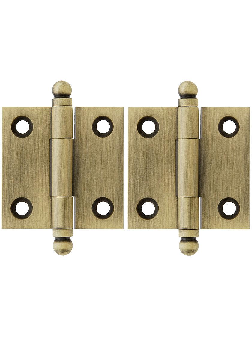 Pair of Premium Solid Brass Hinges 1 1/2" x 1 1/2" House of